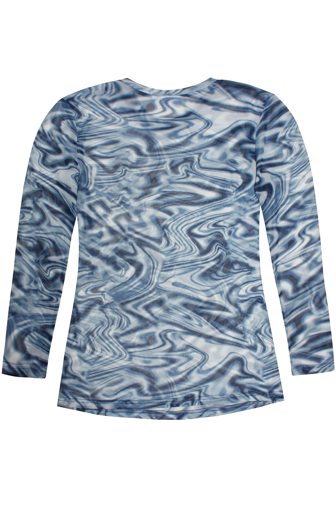 servitrice Korrespondance smøre Zhenzi Grace 582 blå er en mesh bluse der sidder til - plus size - Hos Lohse