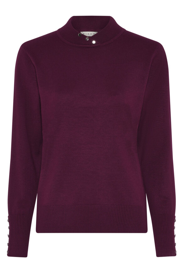 Micha - Basic Viscose Knit - Turtleneck Strik - Aubergine