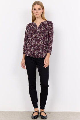 SoyaConcept - SC-Felicity AOP 476 - Paisley Print T-shirt - Wine