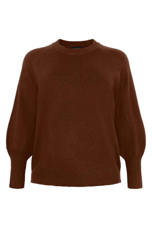 No.1 by OX - Sweater Pullover Ballonærmer - Mocca Brown