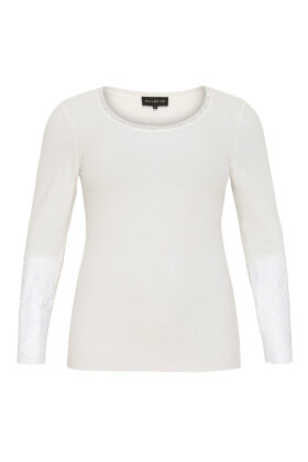 No.1 by OX - Jersey Blouse Lace - Blonde T-shirt - Off White