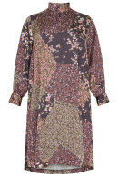 No.1 by OX - Blomstret Kjole - A-Shape Dress - Mocca Brown