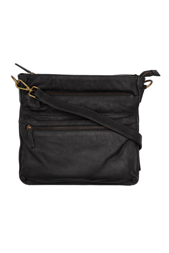 Orchid - Klassisk Crossbody -  Skind Skuldertaske -  Black