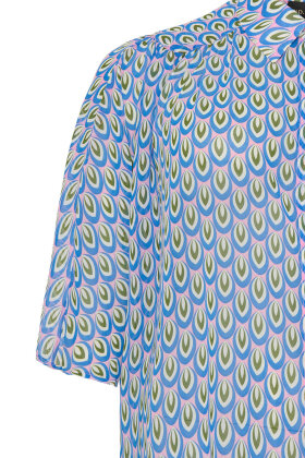 No.1 by OX - Kimono Batwing Sleeves - Flagermus Skjorte - Rosa & Blå