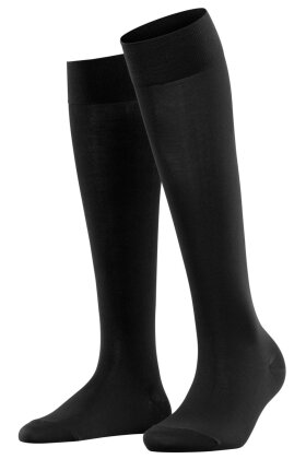 Falke - Cotton Touch Knee-High - Knæstrømpe - Black