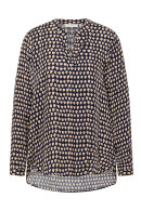 Eterna - Løs Print Bluse - Lange Ærmer - Dark Navy & Sand