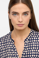 Eterna - Løs Print Bluse - Lange Ærmer - Dark Navy & Sand