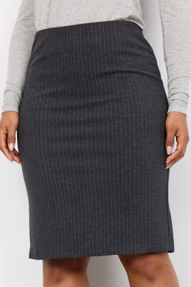 SoyaConcept - SC-Iva 1 Skirt - Nålestribet Gabardine Nederdel - Grey