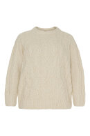 No.1 by OX - O Neck Sweater - Kabelstrik - Cream