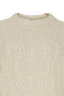 No.1 by OX - O Neck Sweater - Kabelstrik - Cream