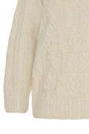 No.1 by OX - O Neck Sweater - Kabelstrik - Cream