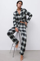 Femilet - Heat Pyjamas Top - Ternet Flannel Skjorte -  Black