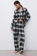 Femilet - Heat Pyjamas Top - Ternet Flannel Skjorte -  Black