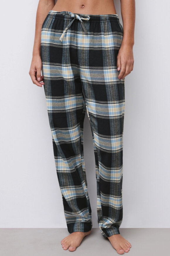 Femilet - Heat Pyjamas Pants - Ternet Flannel Bukser -  Black