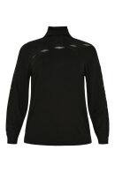 No.1 by OX - Strikket Turtleneck Pullover - Mesh - Sort