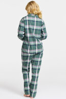 Damella - Flannel Pyjamas - Sæt - Ternet - Grøn