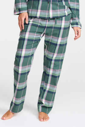 Damella - Flannel Pyjamas - Bukser - Ternet - Grøn