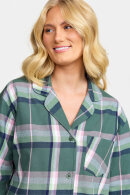 Damella - Flannel Nightshirt  - Ternet Natkjole - Grøn