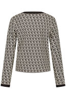 Gerry Weber - Elegant Strikjakke - Jacquard Mønstret - Cream & Black