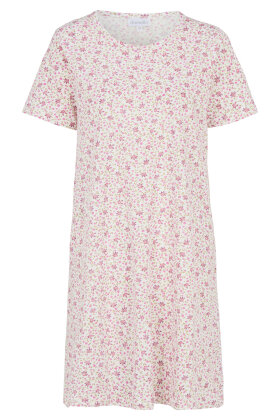 Damella - Bomulds Natkjole - Big Shirt - Pink Flowers