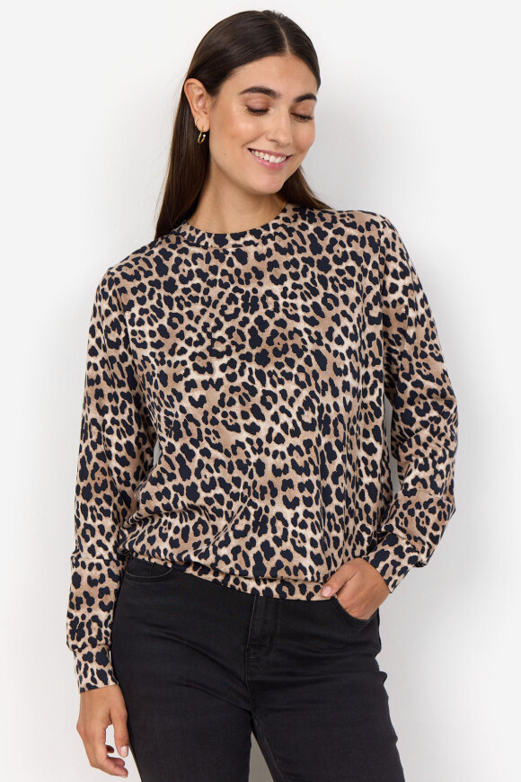 SoyaConcept - SC-Ophia 1 - Leopard Bluse - Sand Combi