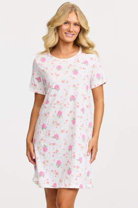 Damella - Bomulds Natkjole - Big Shirt - Blomster