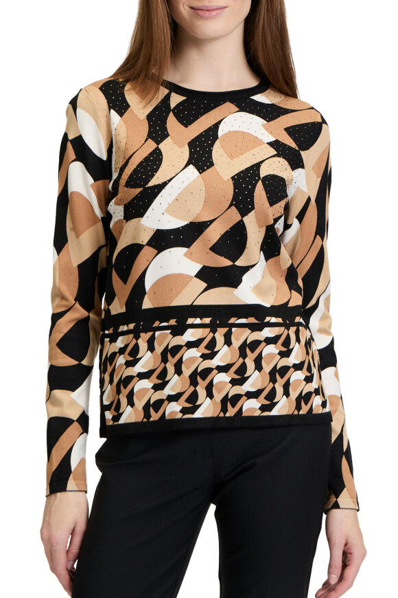 Betty Barclay - Fin Strikket Pullover - Beige & Black