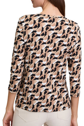 Betty Barclay - Grafisk Print T-shirt - Beige & Black