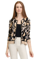 Betty Barclay - Mønstret Strikket Cardigan - Beige & Black