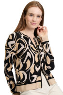 Betty Barclay - Mønstret Strikket Cardigan - Beige & Black