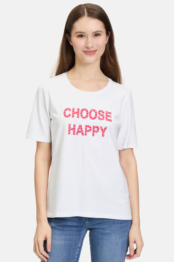 Betty Barclay - T-shirt Happy Print - Hvid