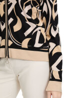 Betty Barclay - Mønstret Strikket Cardigan - Beige & Black