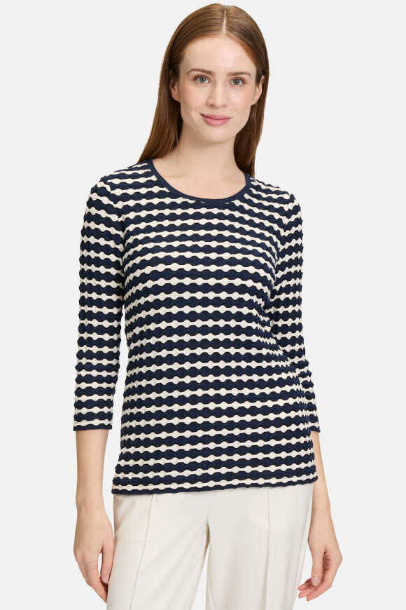 Betty Barclay - T-shirt - Bølget Tekstur - Navy