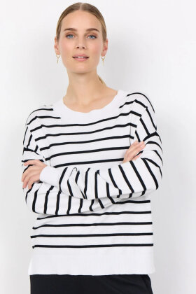 SoyaConcept - SC-Dollie Stripe 780 - Stribet Strik - Off White