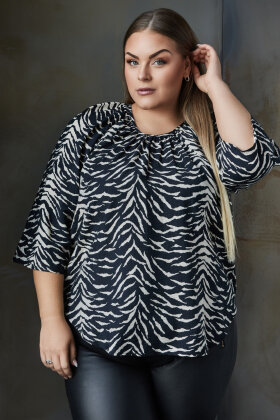 No.1 by OX - Bluse Zebra Print - Sort