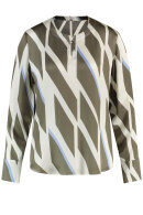 Gerry Weber - Print Bluse Satin Viskose - Khaki & White